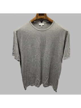 Sunspel Shirt Mens 2XL Gray 100% Cotton Made In England Crewneck Tee 23x29